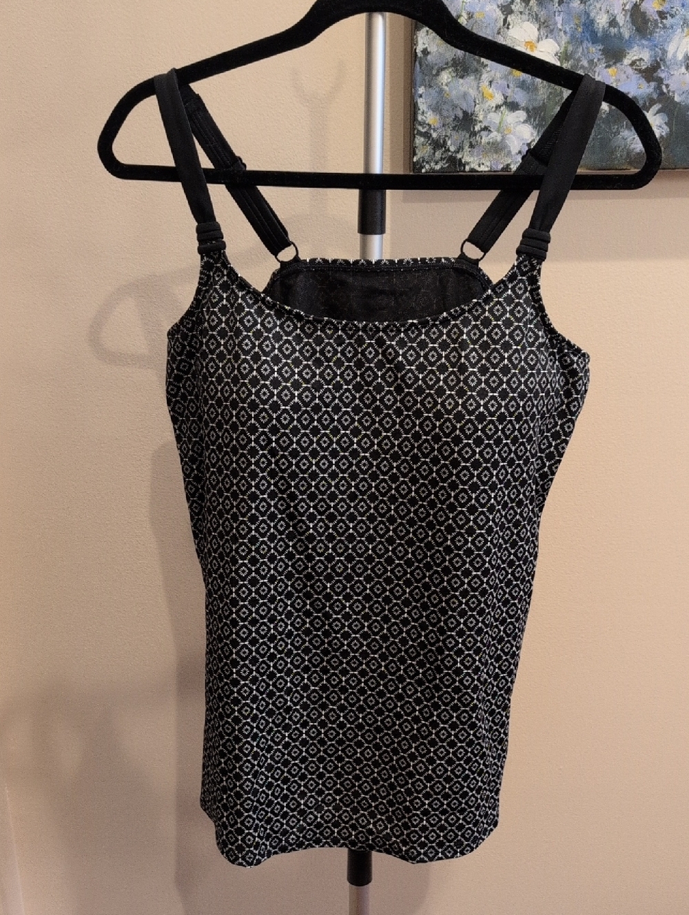 Mastectomy Black & White Amoena Tankini Top.